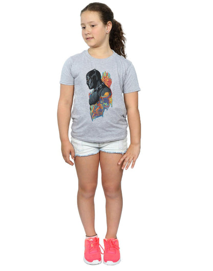 Sports Grey - Lifestyle - Marvel Girls Black Panther Profile Cotton T-Shirt