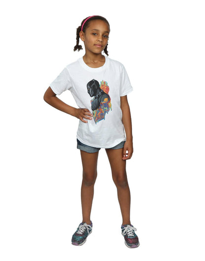 White - Lifestyle - Marvel Girls Black Panther Profile Cotton T-Shirt