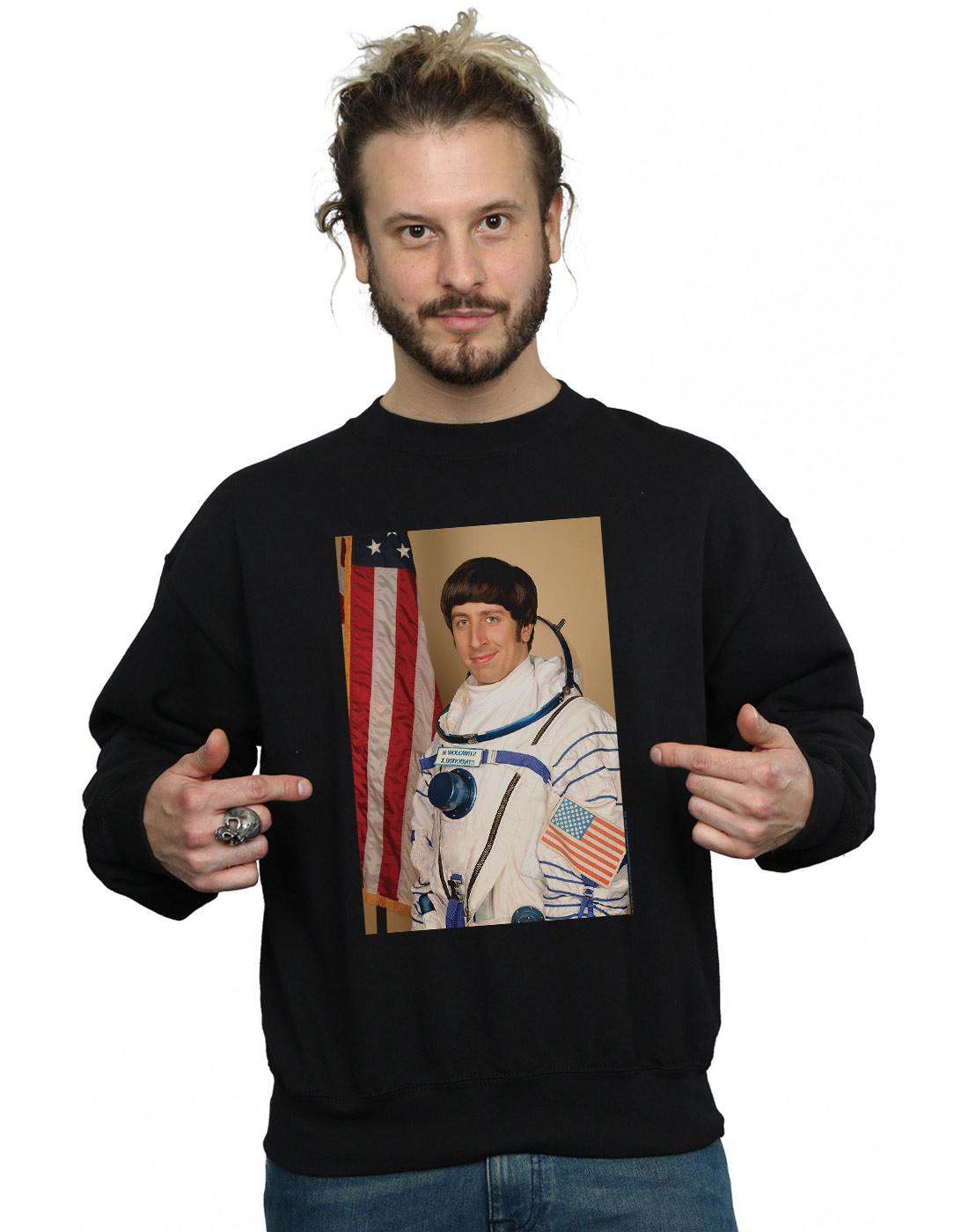 Black - Back - The Big Bang Theory Mens Howard Wolowitz Rocket Man Cotton Sweatshirt