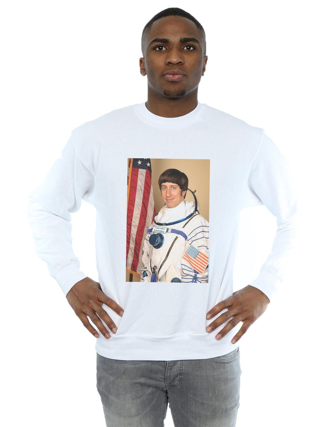 White - Back - The Big Bang Theory Mens Howard Wolowitz Rocket Man Cotton Sweatshirt