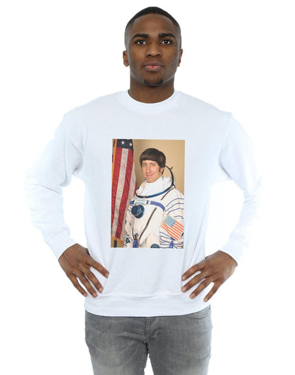 White - Back - The Big Bang Theory Mens Howard Wolowitz Rocket Man Cotton Sweatshirt
