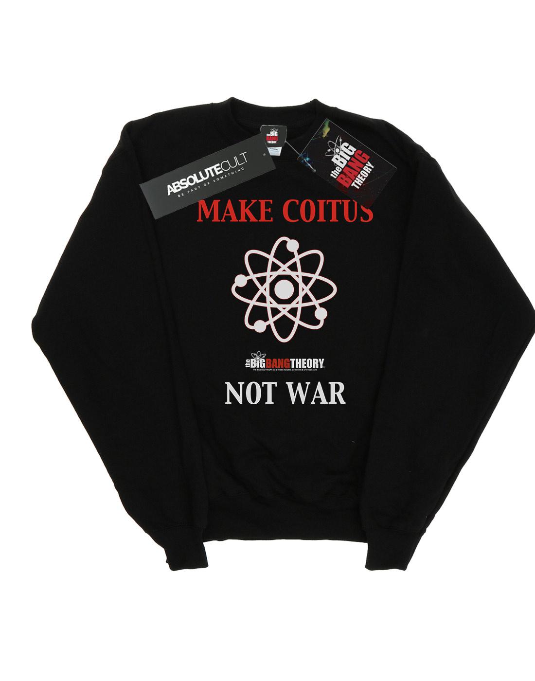 Black - Front - The Big Bang Theory Mens Make Coitus Not War Cotton Sweatshirt