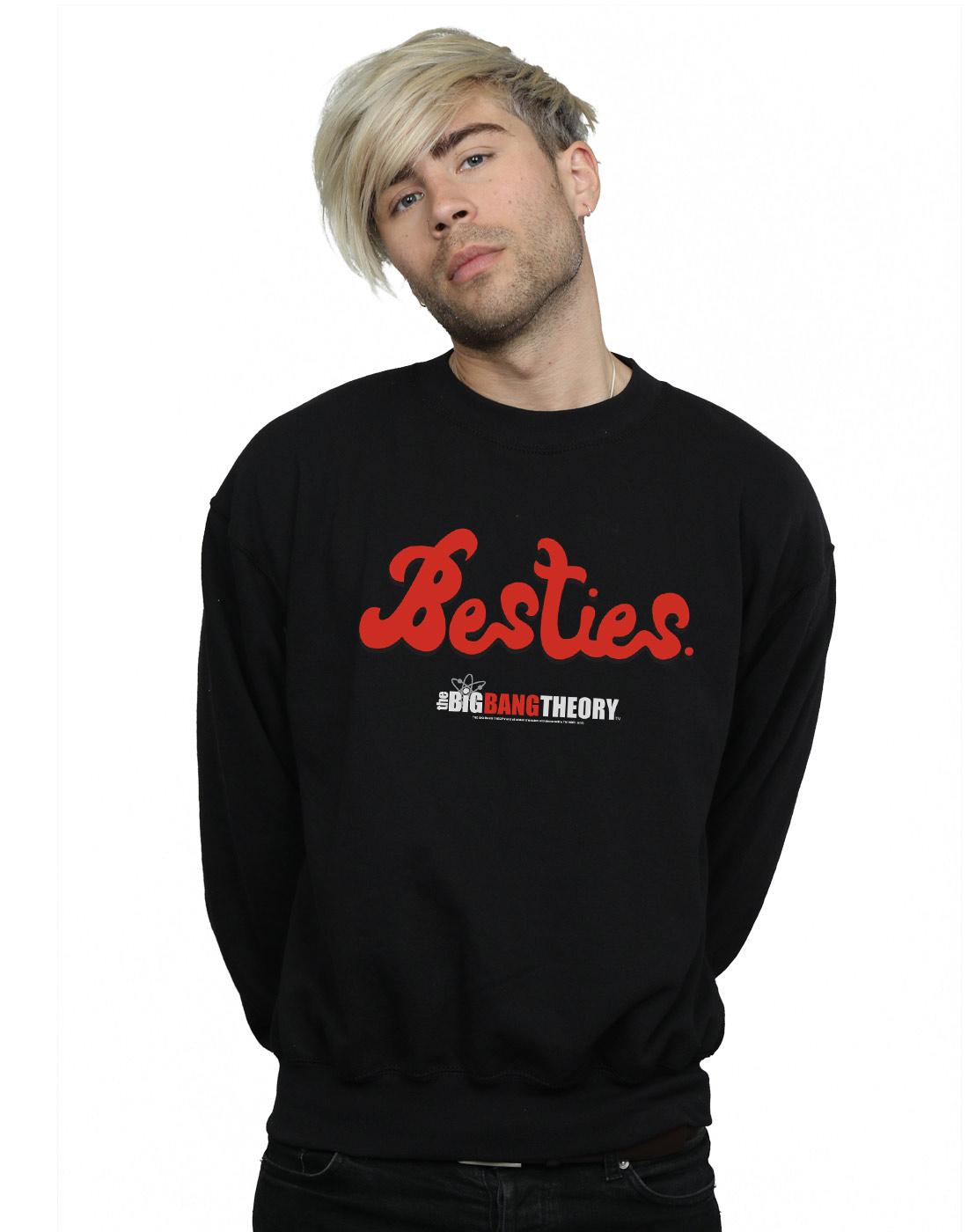 Black - Back - The Big Bang Theory Mens Besties Text Cotton Sweatshirt
