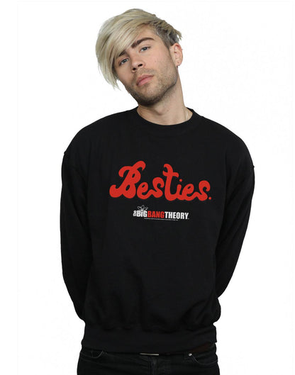 Black - Back - The Big Bang Theory Mens Besties Text Cotton Sweatshirt
