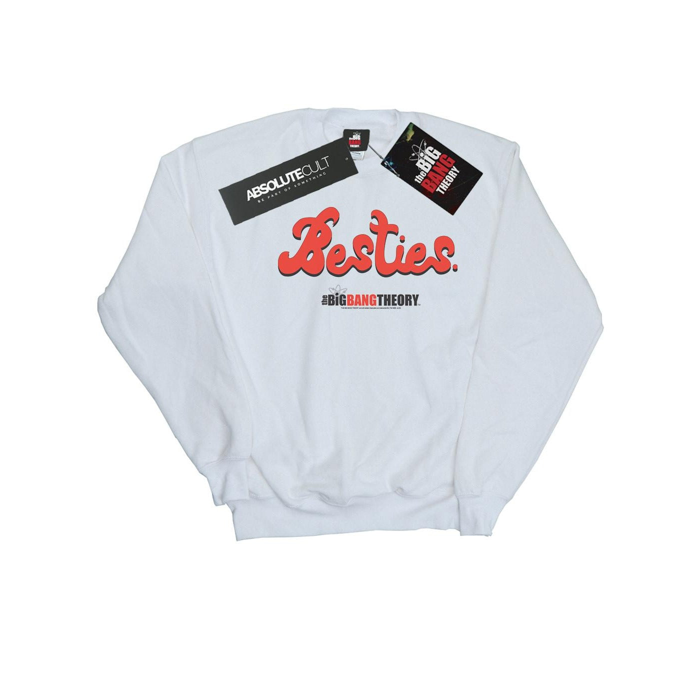 White - Front - The Big Bang Theory Mens Besties Text Cotton Sweatshirt