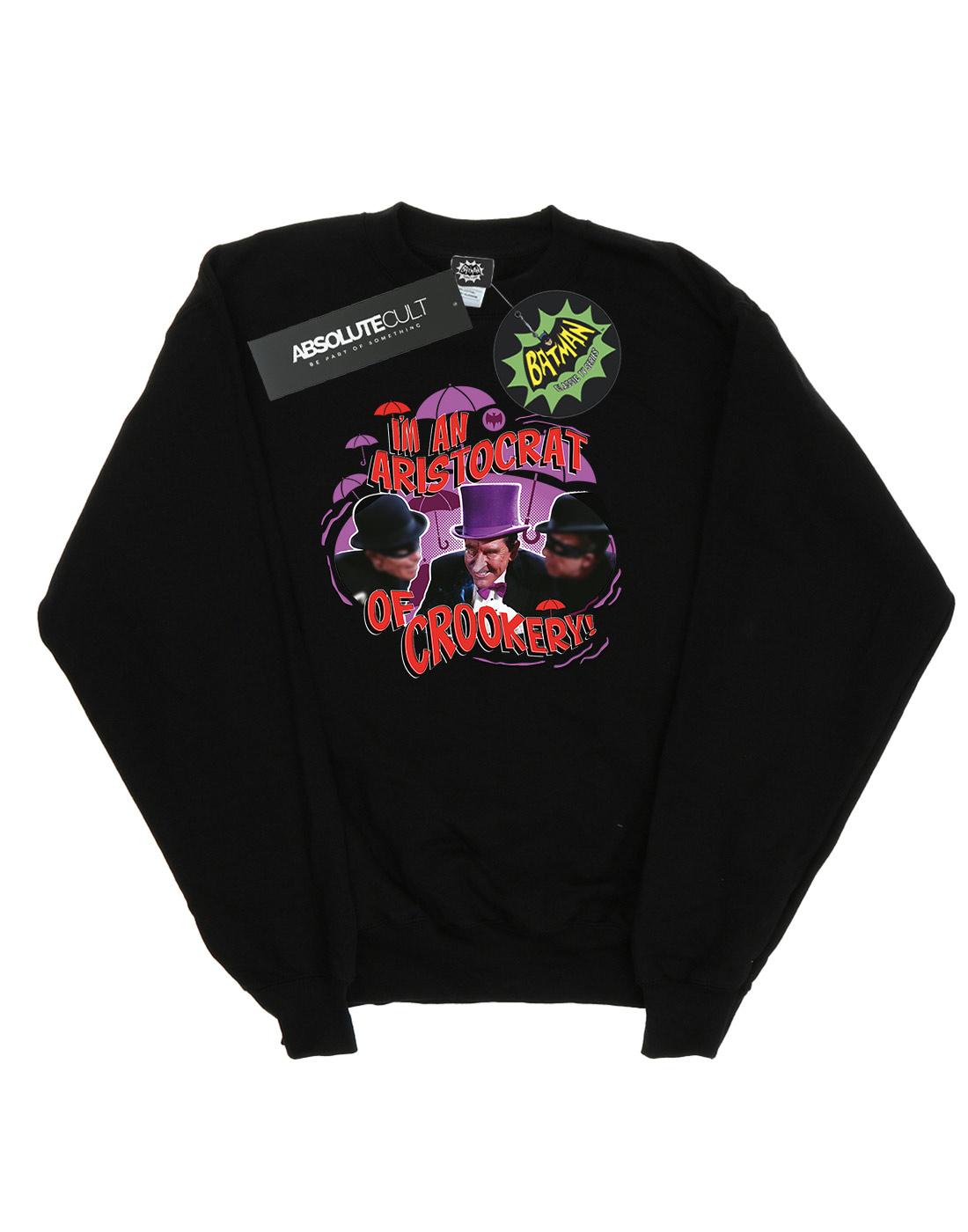 Black - Front - DC Comics Womens-Ladies Batman TV Series The Penguin Aristocrat Sweatshirt