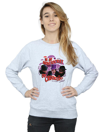 Heather Grey - Back - DC Comics Womens-Ladies Batman TV Series The Penguin Aristocrat Sweatshirt