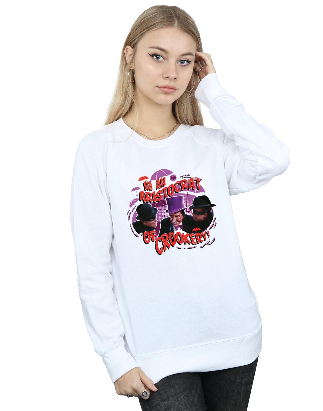 White - Back - DC Comics Womens-Ladies Batman TV Series The Penguin Aristocrat Sweatshirt
