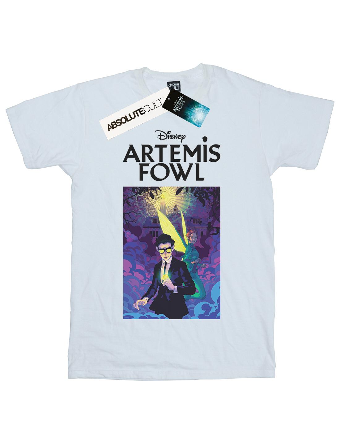 White - Front - Disney Womens-Ladies Artemis Fowl Book Cover Cotton Boyfriend T-Shirt