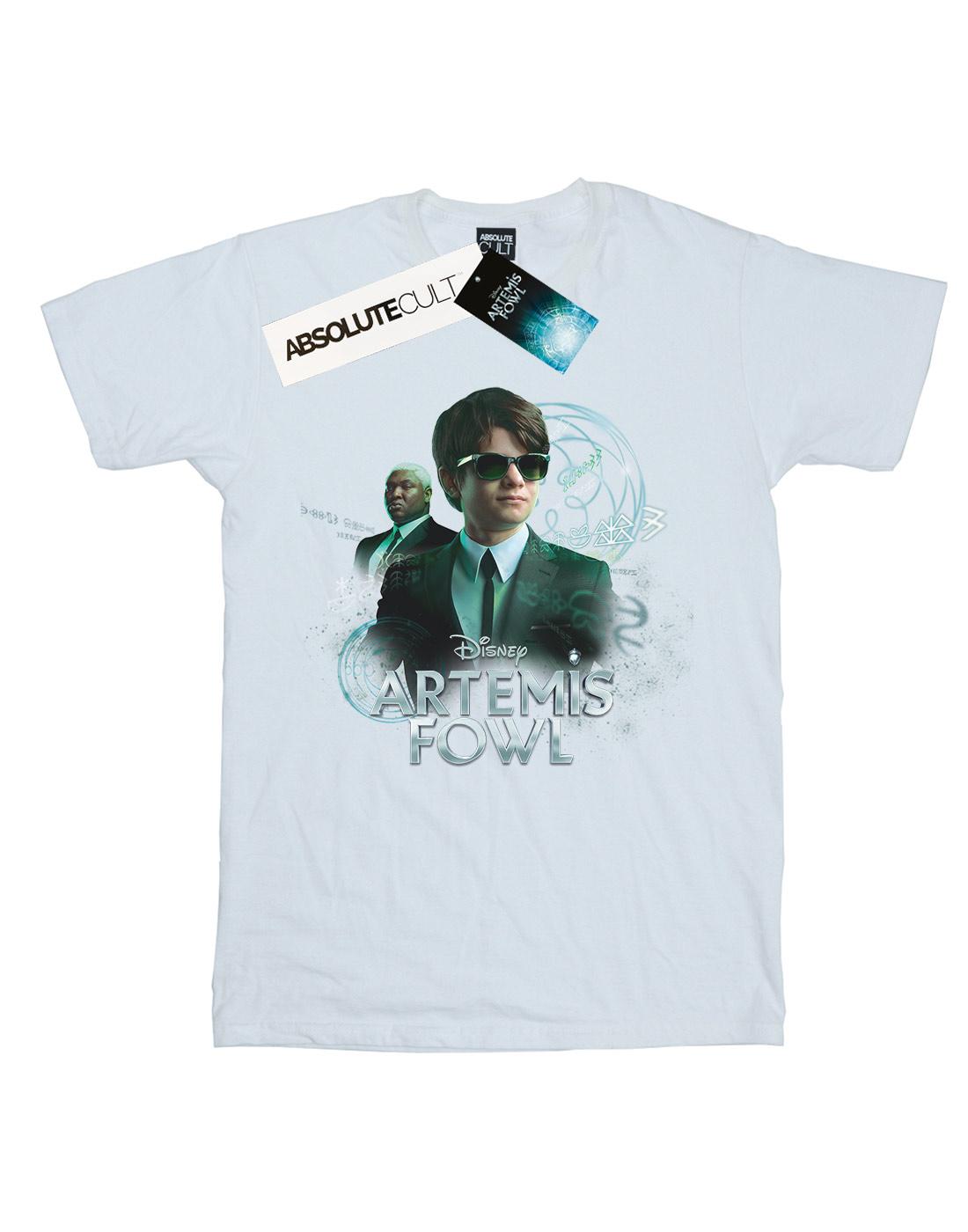 White - Front - Disney Womens-Ladies Artemis Fowl Butler Poster Cotton Boyfriend T-Shirt