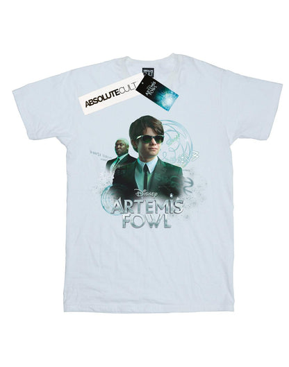 White - Front - Disney Womens-Ladies Artemis Fowl Butler Poster Cotton Boyfriend T-Shirt