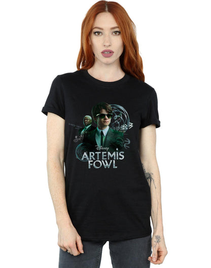 Black - Back - Disney Womens-Ladies Artemis Fowl Butler Poster Cotton Boyfriend T-Shirt