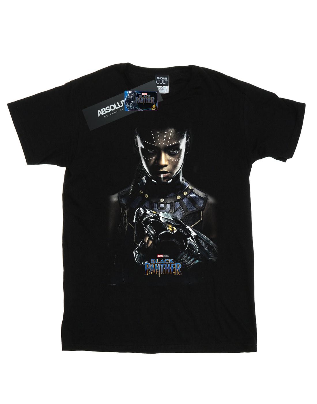 Black - Front - Marvel Girls Black Panther Shuri Poster Cotton T-Shirt
