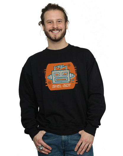 Black - Back - The Big Bang Theory Mens Shel-Bot Icon Cotton Sweatshirt