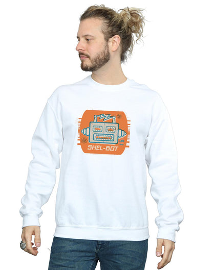 White - Back - The Big Bang Theory Mens Shel-Bot Icon Cotton Sweatshirt