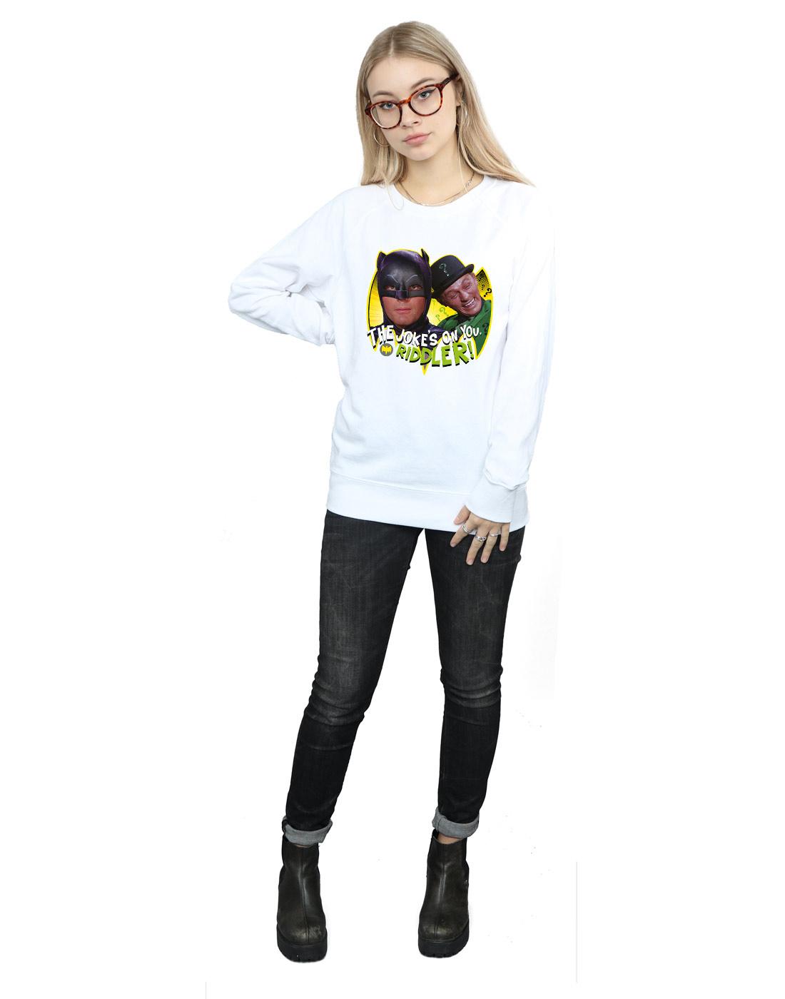 White - Lifestyle - DC Comics Womens-Ladies Batman TV Series The Riddler Joke Sweatshirt