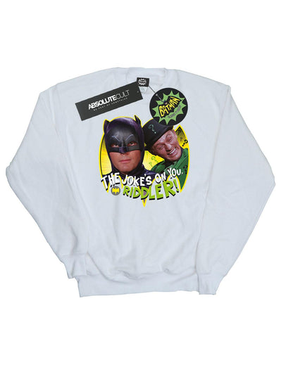 White - Front - DC Comics Womens-Ladies Batman TV Series The Riddler Joke Sweatshirt