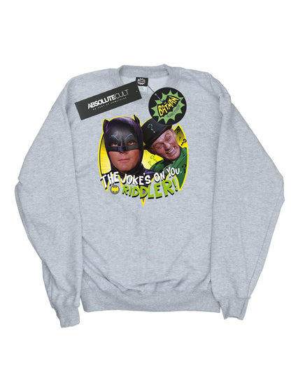 Heather Grey - Front - DC Comics Womens-Ladies Batman TV Series The Riddler Joke Sweatshirt
