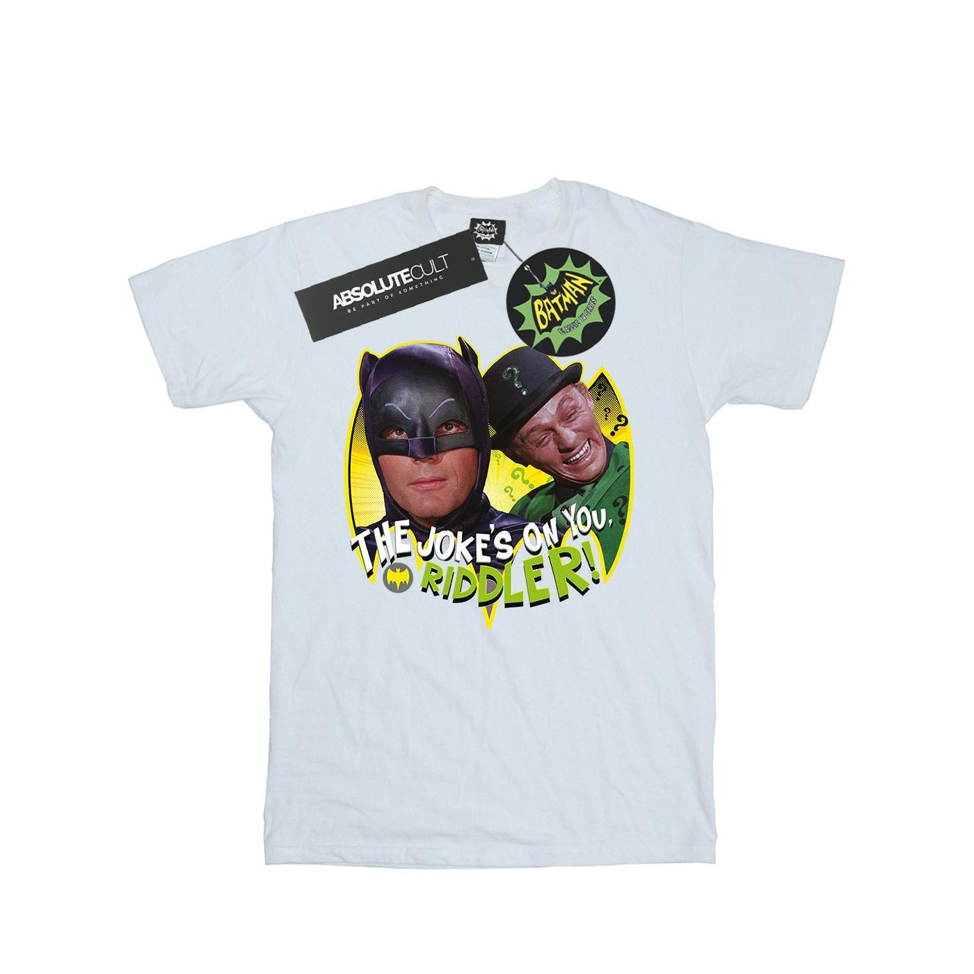 White - Front - DC Comics Boys Batman TV Series The Riddler Joke T-Shirt