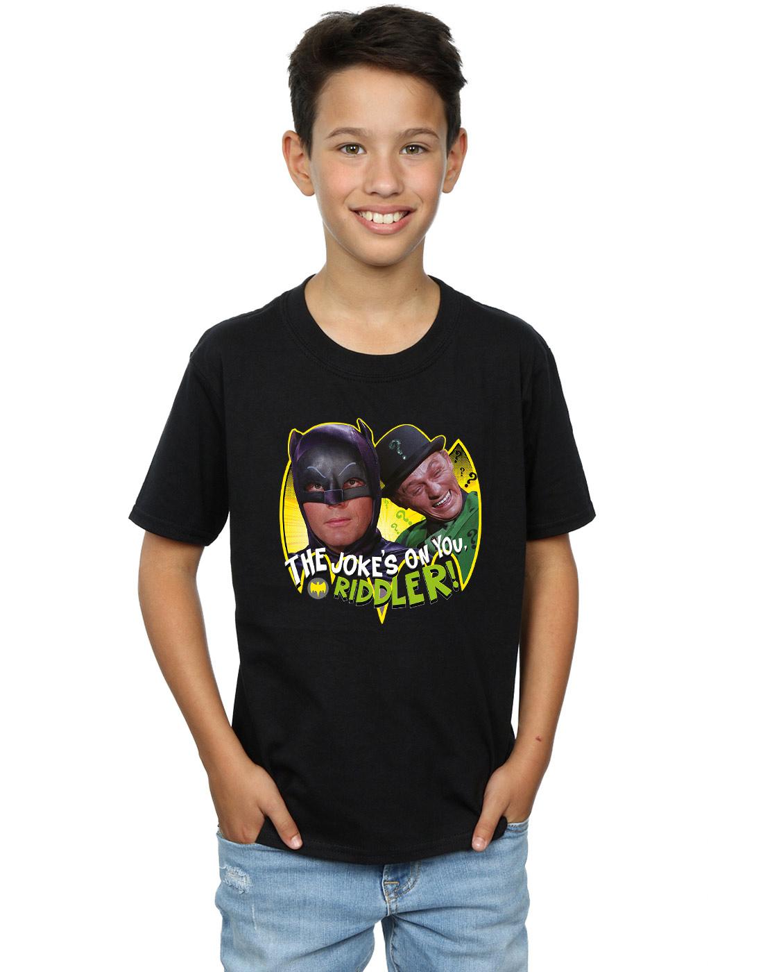 Black - Back - DC Comics Boys Batman TV Series The Riddler Joke T-Shirt