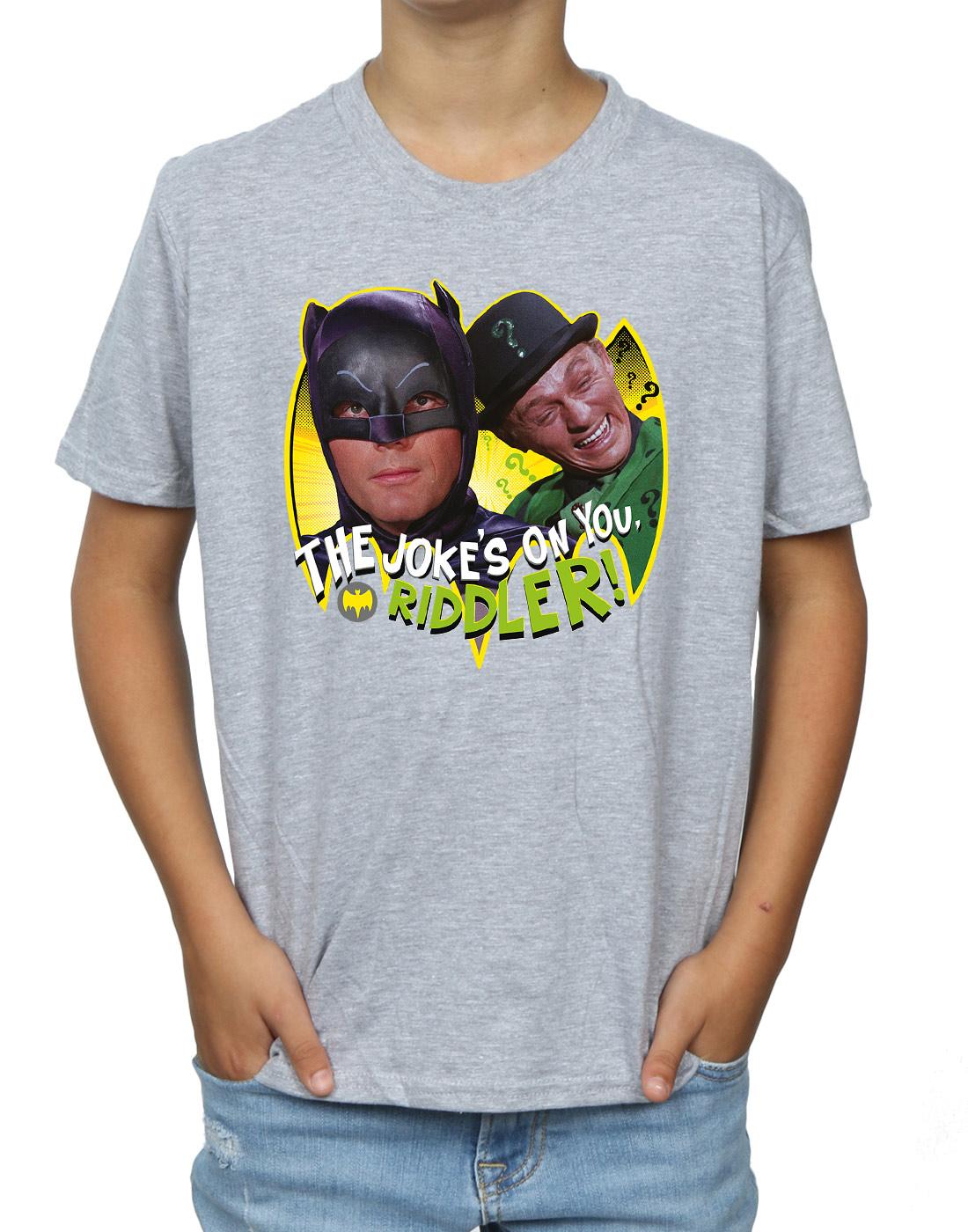 Sports Grey - Side - DC Comics Boys Batman TV Series The Riddler Joke T-Shirt