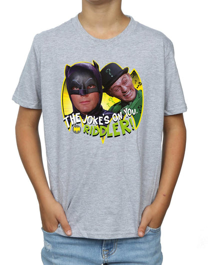 Sports Grey - Side - DC Comics Boys Batman TV Series The Riddler Joke T-Shirt