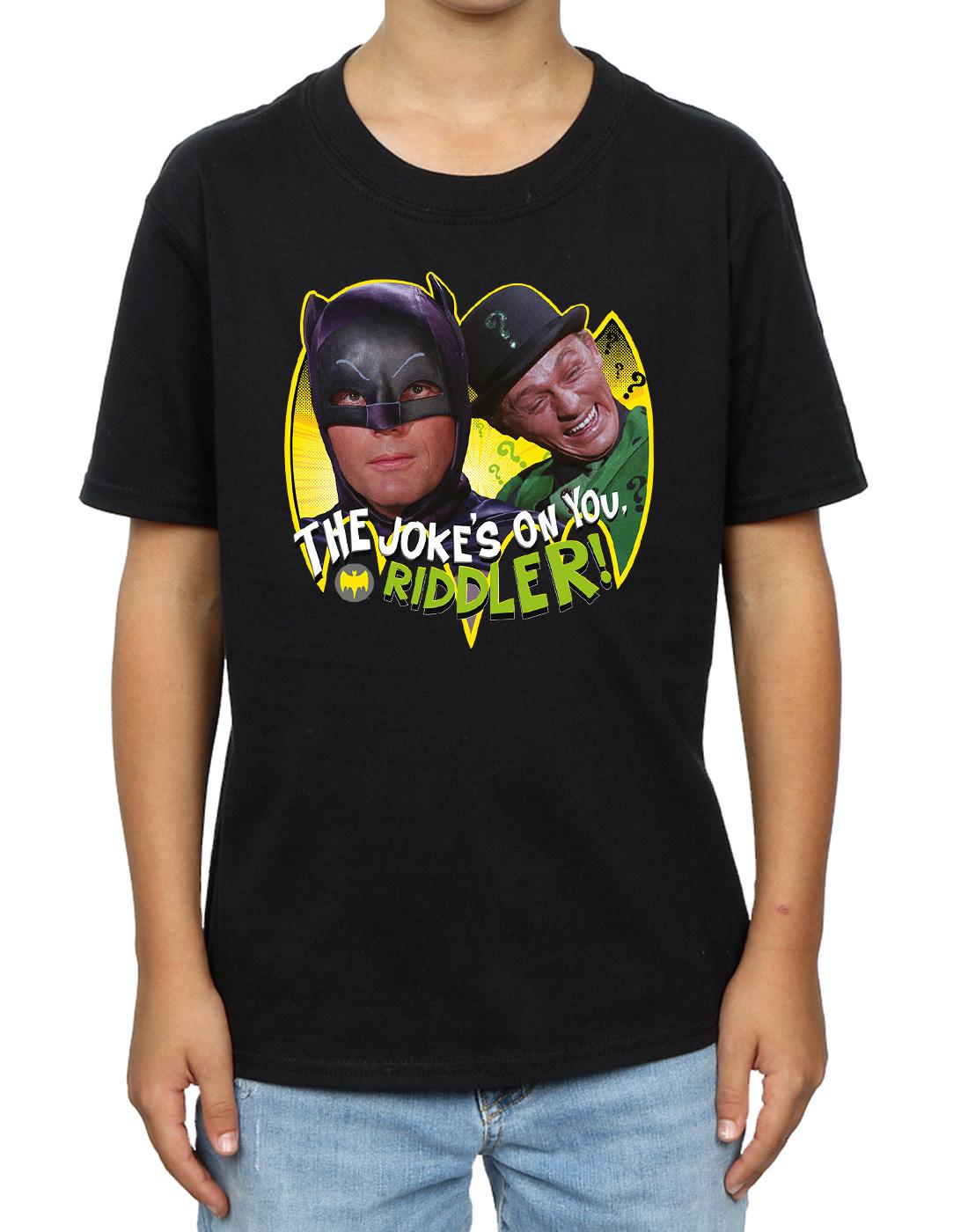Black - Side - DC Comics Boys Batman TV Series The Riddler Joke T-Shirt