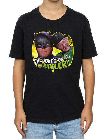 Black - Side - DC Comics Boys Batman TV Series The Riddler Joke T-Shirt