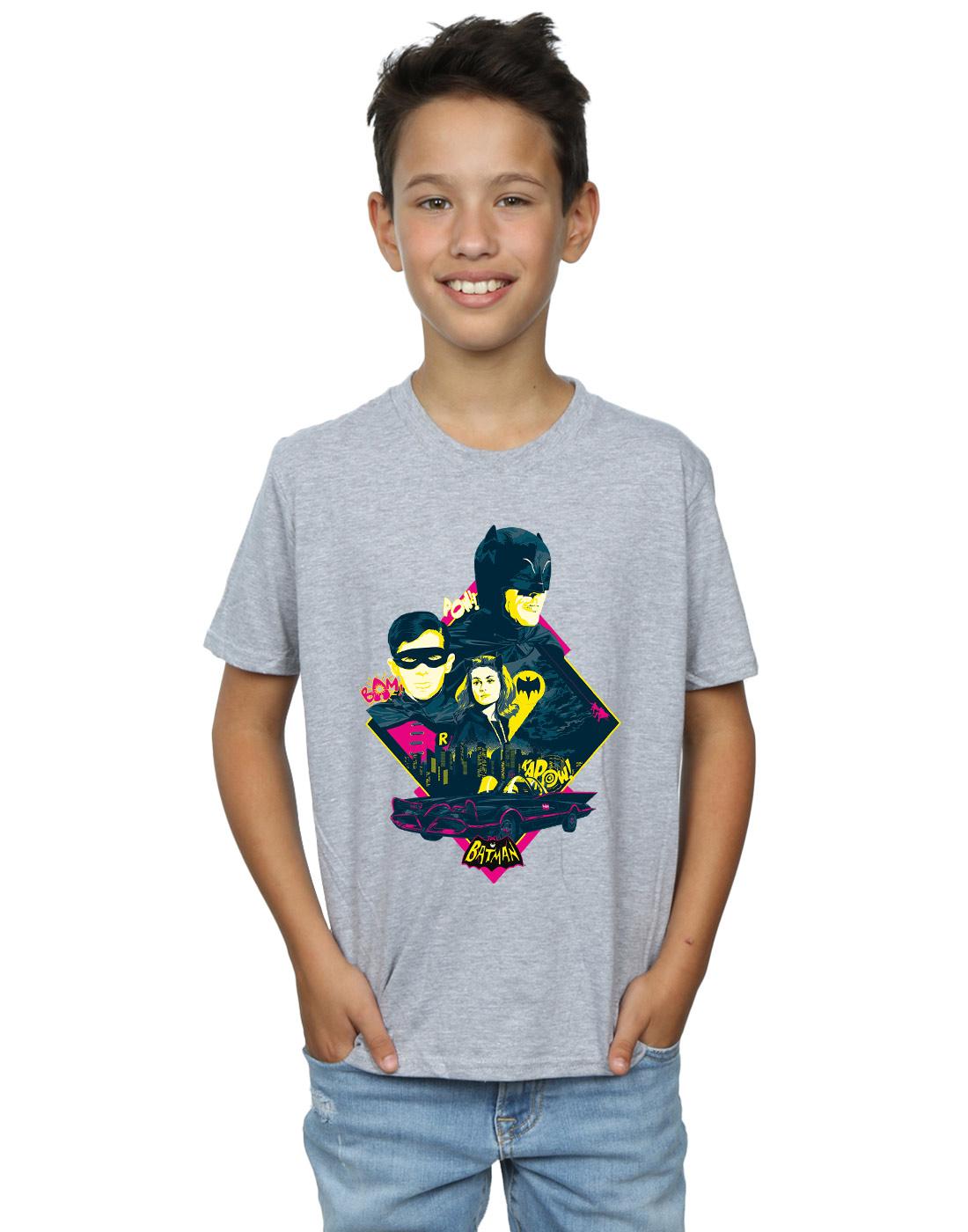 Sports Grey - Back - DC Comics Boys Batman TV Series Character Pop Art T-Shirt
