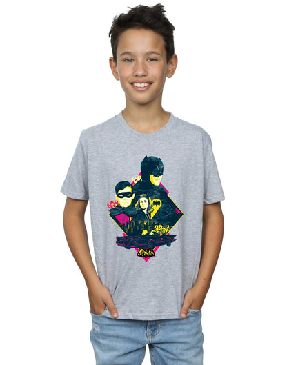 Sports Grey - Back - DC Comics Boys Batman TV Series Character Pop Art T-Shirt