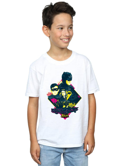 White - Back - DC Comics Boys Batman TV Series Character Pop Art T-Shirt