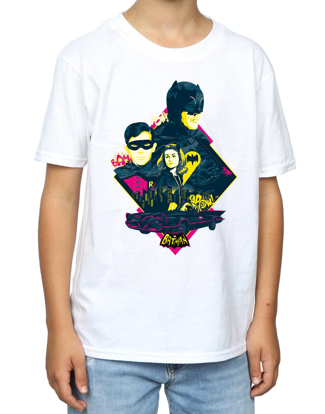 White - Side - DC Comics Boys Batman TV Series Character Pop Art T-Shirt