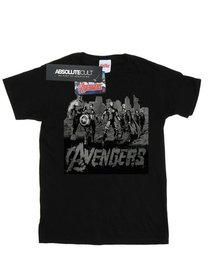 Black - Front - Marvel Womens-Ladies Avengers Mono Team Art Cotton Boyfriend T-Shirt