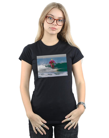 Black - Back - DC Comics Womens-Ladies Batman TV Series Joker Surfing Cotton T-Shirt