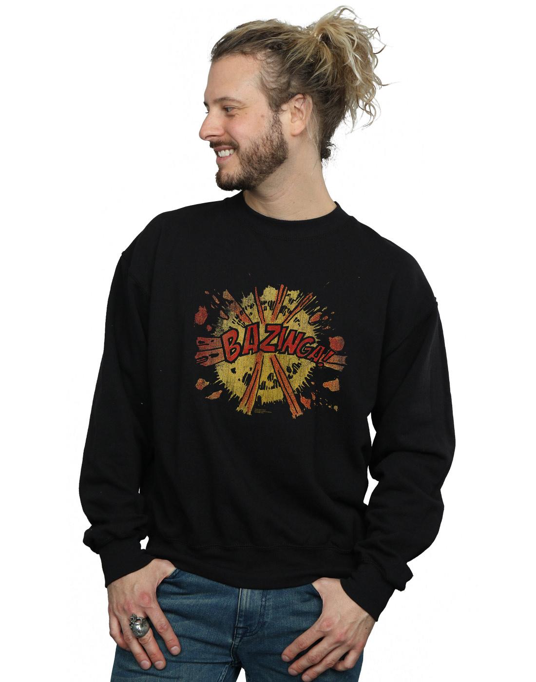 Black - Back - The Big Bang Theory Mens Bazinga Explosion Cotton Sweatshirt