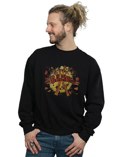 Black - Back - The Big Bang Theory Mens Bazinga Explosion Cotton Sweatshirt