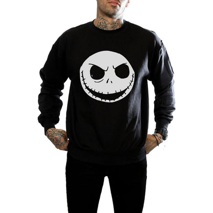 Black - Front - Nightmare Before Christmas Mens Jack Skellington Cotton Sweatshirt
