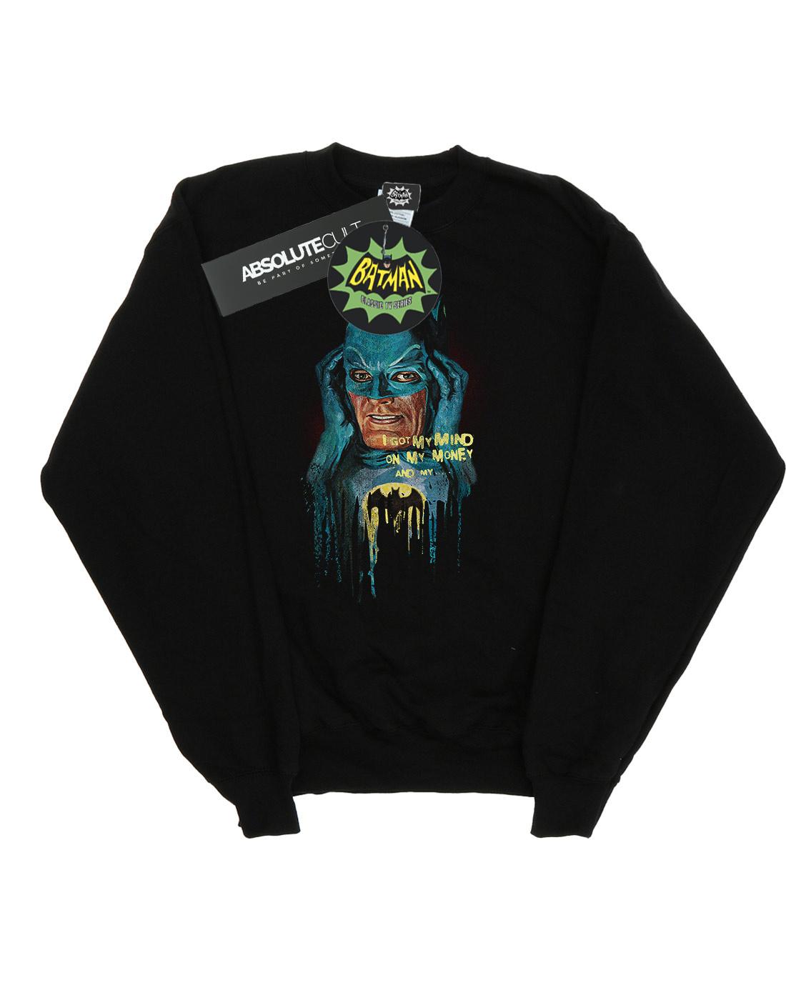 Black - Front - DC Comics Womens-Ladies Batman TV Series Mind On My Money Sweatshirt