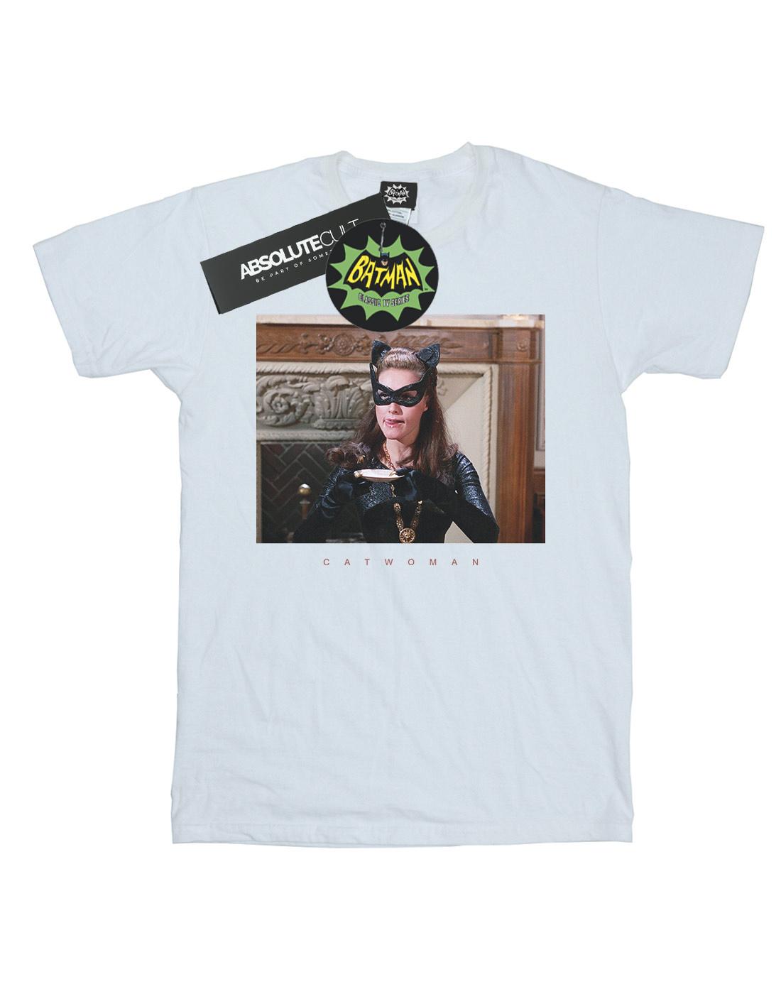 White - Front - DC Comics Boys Batman TV Series Catwoman Photo T-Shirt