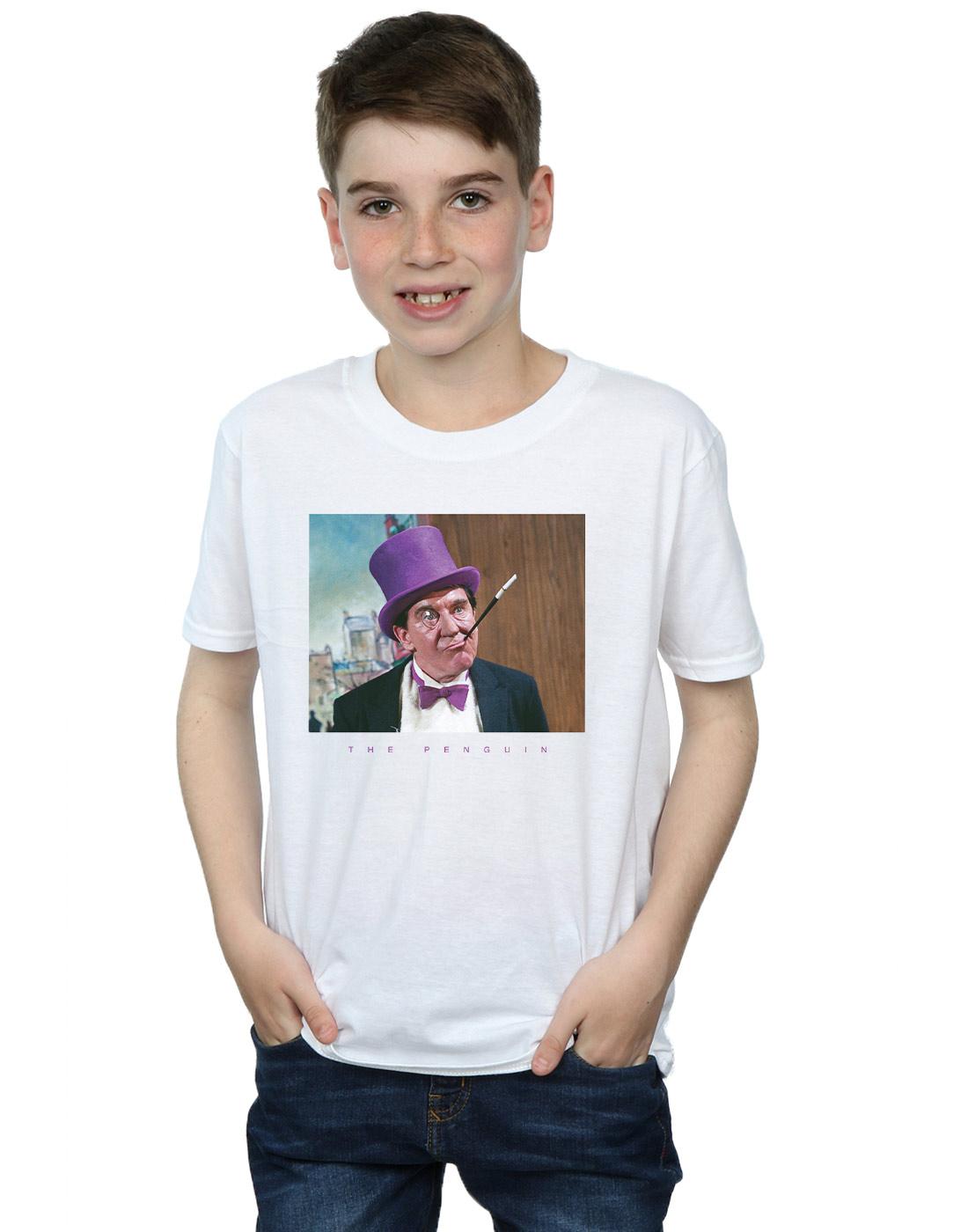 White - Back - DC Comics Boys Batman TV Series The Penguin Photograph T-Shirt