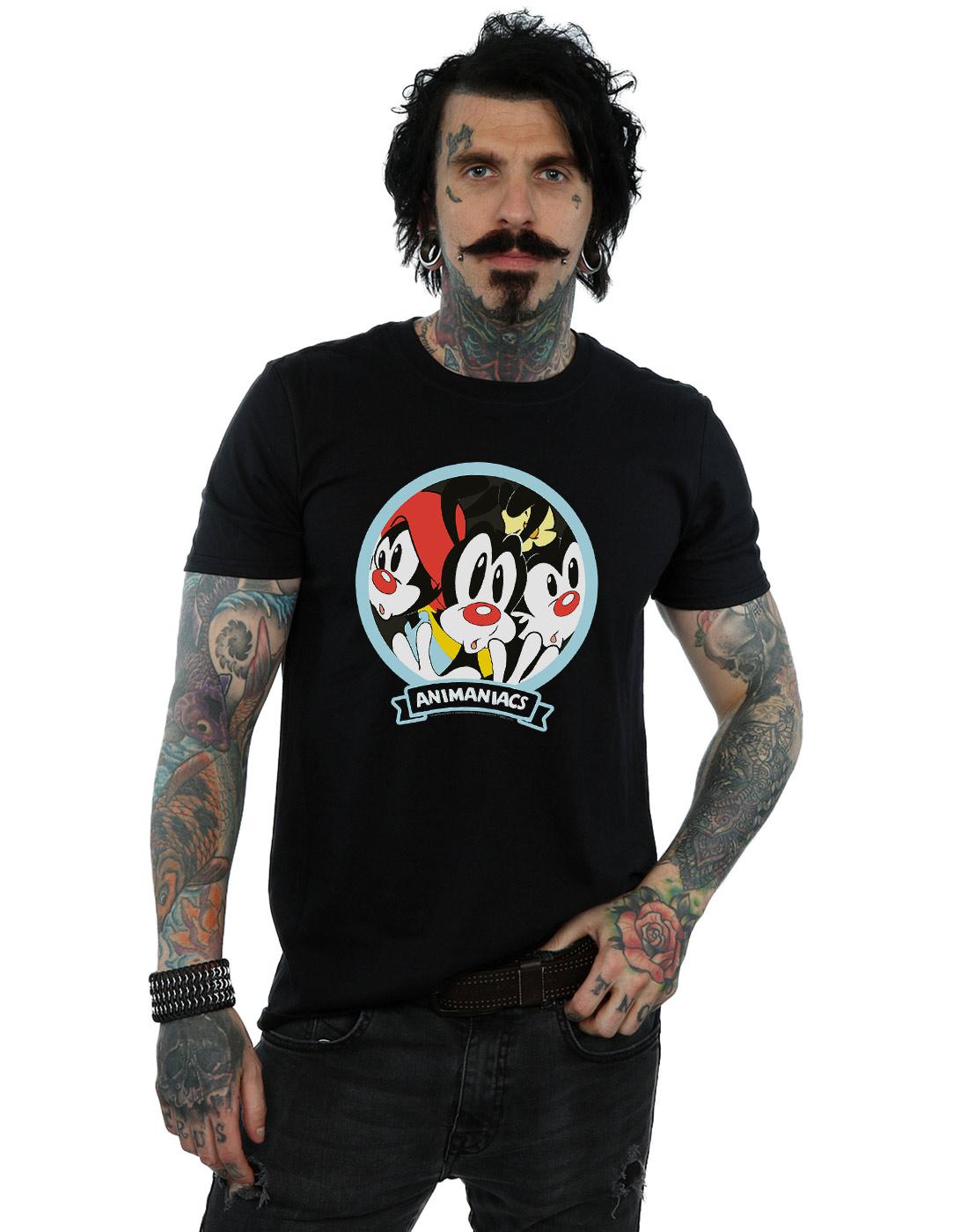 Black - Back - Animaniacs Mens Fisheye Group T-Shirt