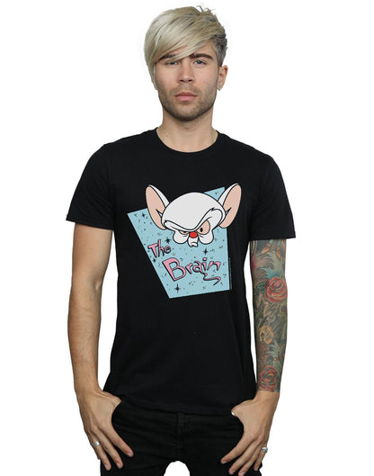 Black - Back - Animaniacs Mens The Brain Mugshot T-Shirt