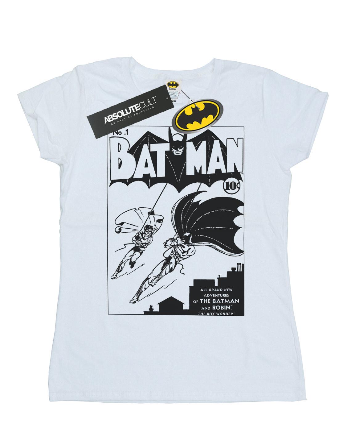 White - Front - DC Comics Womens-Ladies Batman No. 1 Mono Cotton T-Shirt