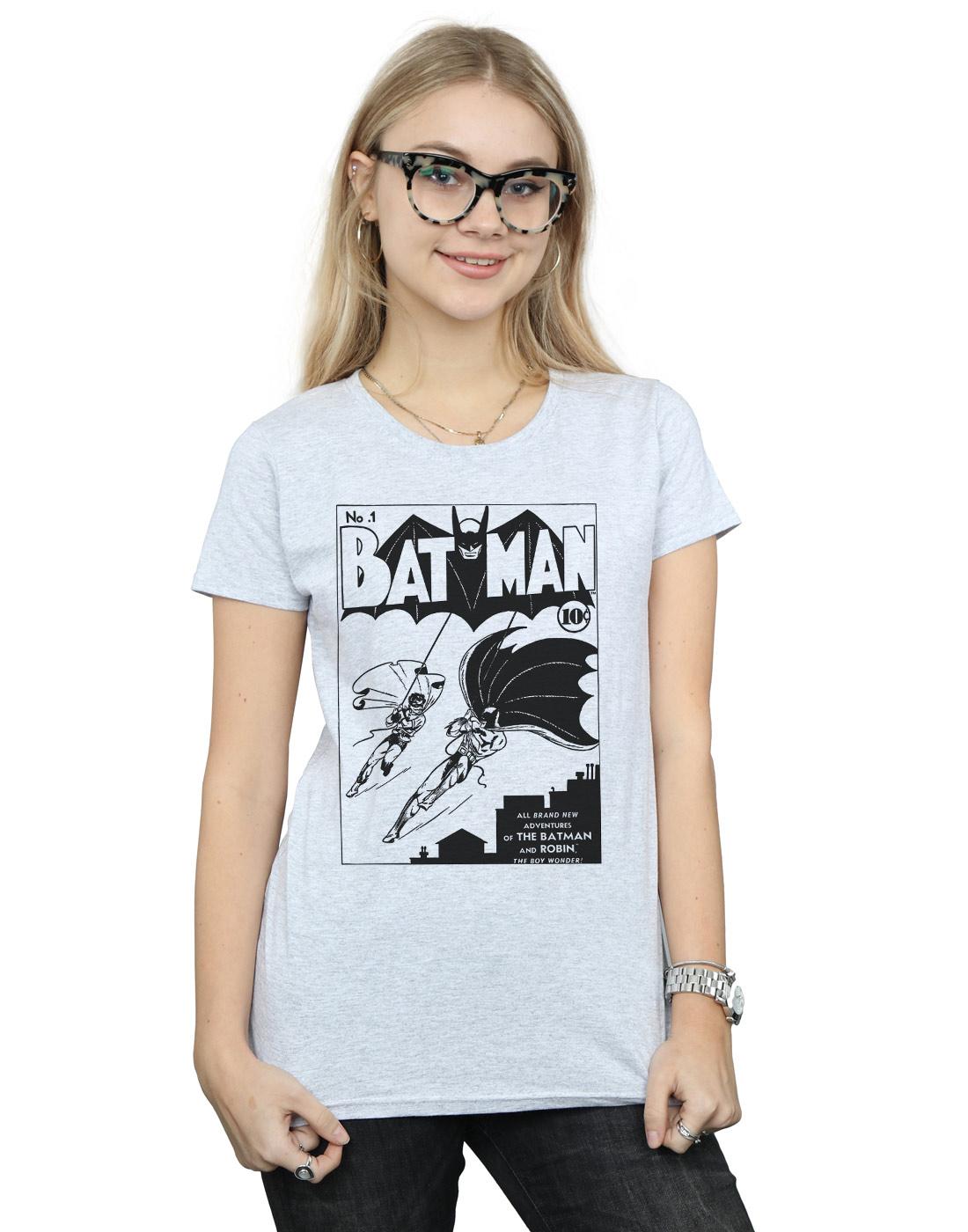Sports Grey - Back - DC Comics Womens-Ladies Batman No. 1 Mono Cotton T-Shirt