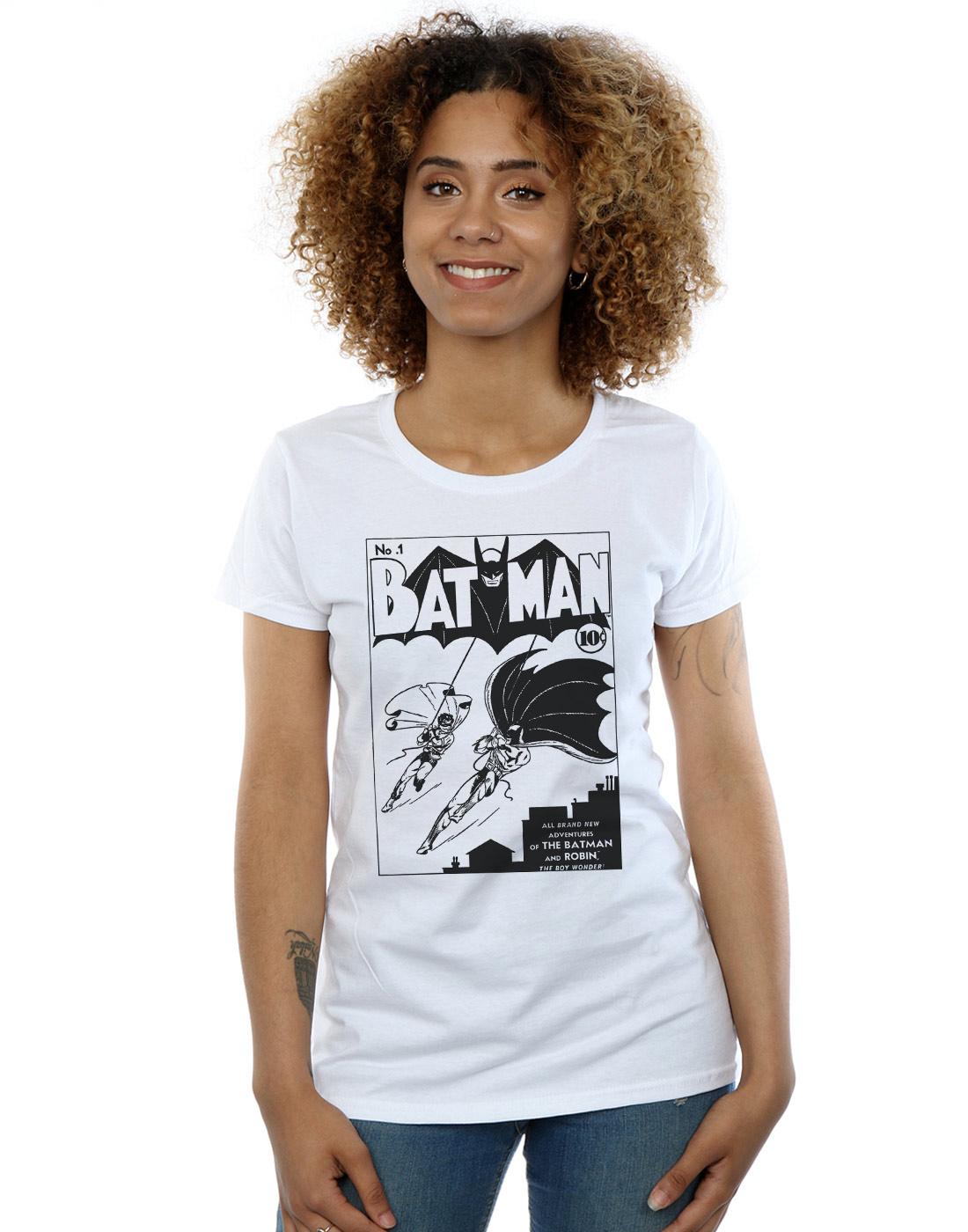 White - Back - DC Comics Womens-Ladies Batman No. 1 Mono Cotton T-Shirt