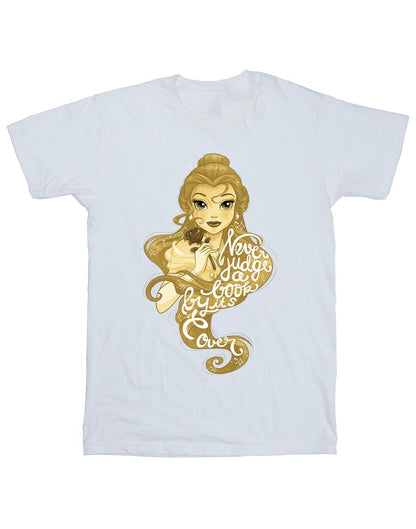 White - Front - Disney Girls Beauty And The Beast Never Judge Cotton T-Shirt