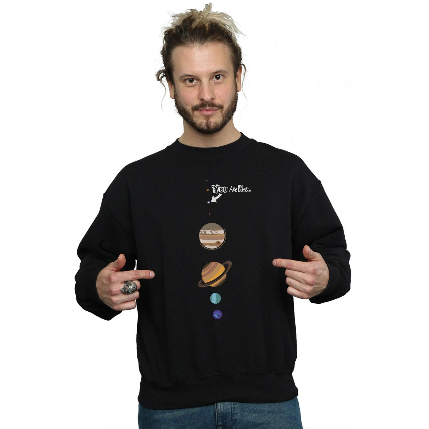 Black - Back - The Big Bang Theory Mens You Are Here Cotton Sweatshirt