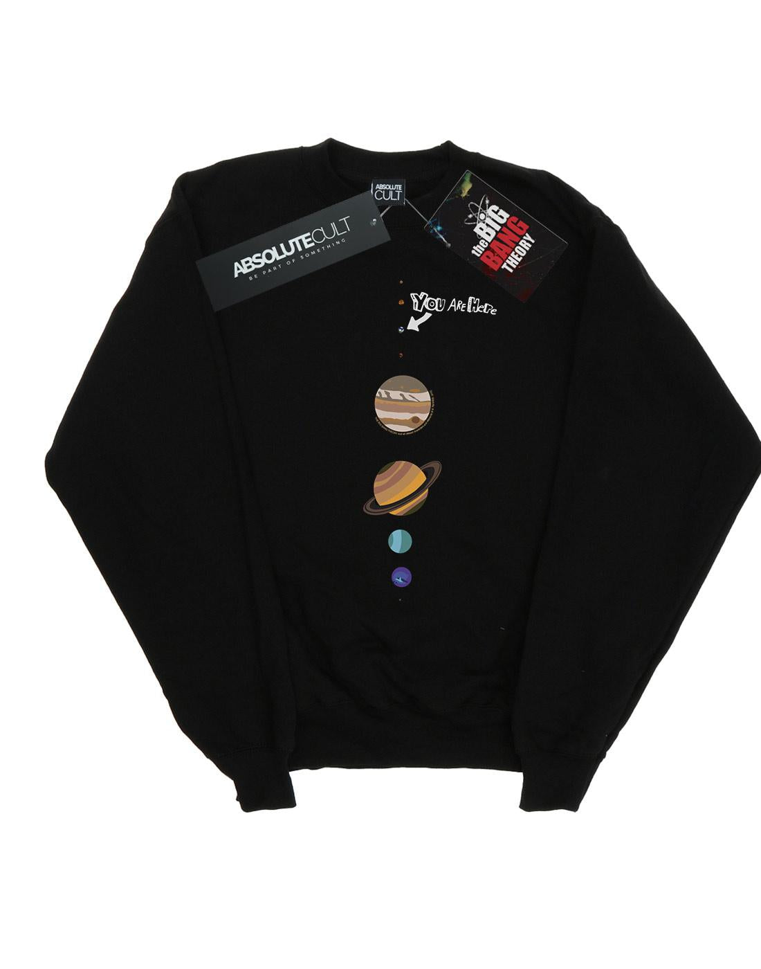 Black - Front - The Big Bang Theory Mens You Are Here Cotton Sweatshirt