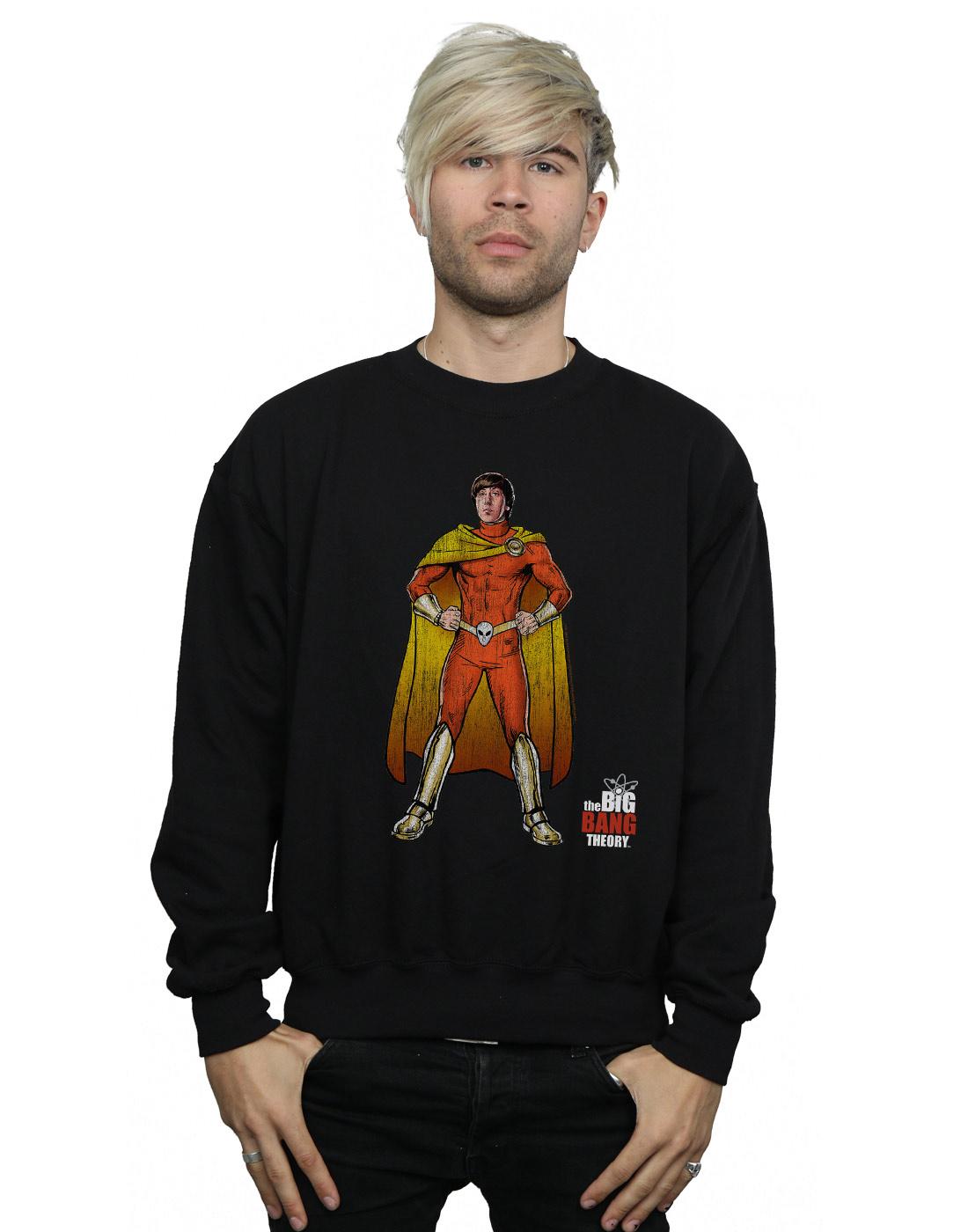 Black - Back - The Big Bang Theory Mens Howard Superhero Cotton Sweatshirt