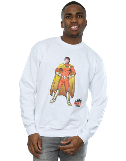 White - Back - The Big Bang Theory Mens Howard Superhero Cotton Sweatshirt